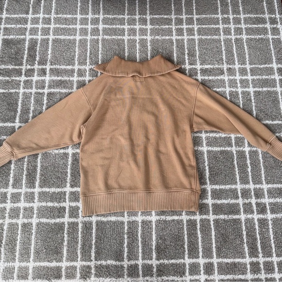 Aerie Tan Down to Earth Oversized Quarter Zip Sweatshirt - Picture 2 of 4